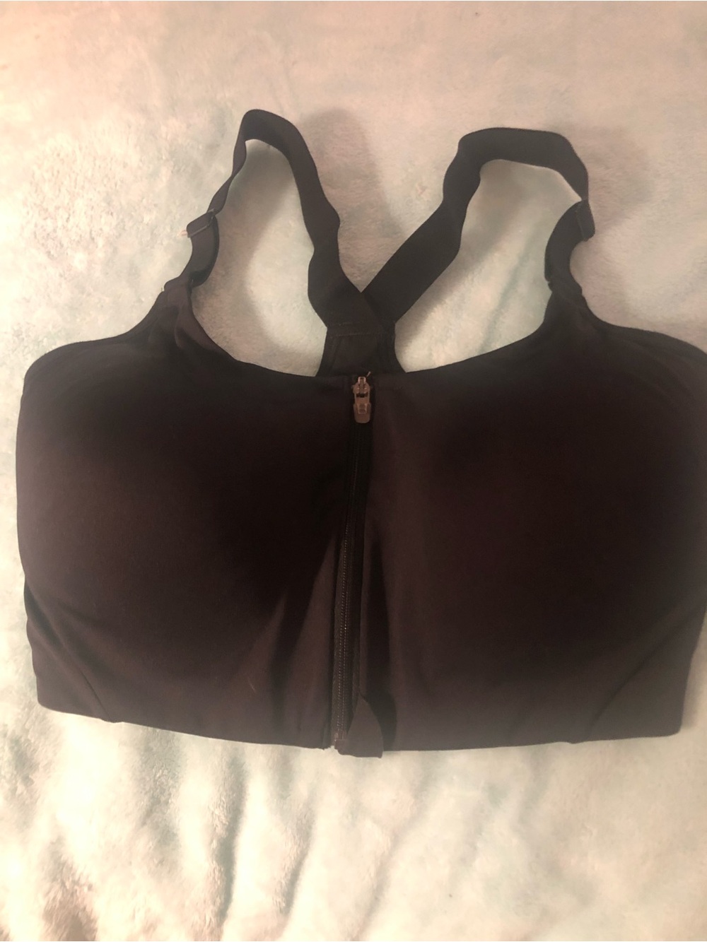 all in motion Black Front-Zip Support Sports Bra